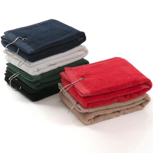 100% Cotton Velour Golf Towel with Hook 6 Colors available for Stock Sale