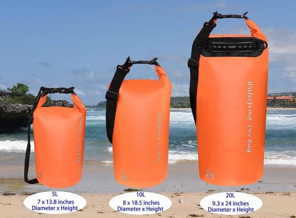Waterproof Dry Bags Set, Dry Bag with 2 Zip Lock Seals & Detachable Shoulder Strap, Waist Pouch & Phone Case