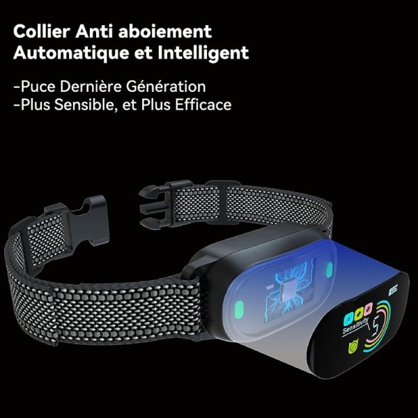 New Rechargeable Eco-Friendly IP67 Waterproof No-Shock Automatic Dog Bark Control Training Collar 5 Sensitivity Levels 20 Hours