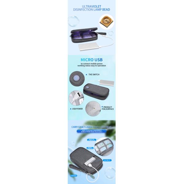 2W 5V UVC Disinfection Bag Portable LED UV Disinfection Bag 11*4*19cm