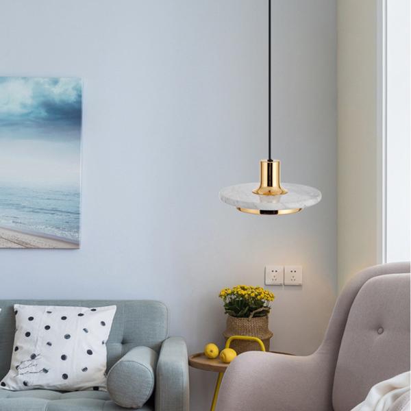 High Quality Modern Simple Metal Marble Pendant Light For Bedroom