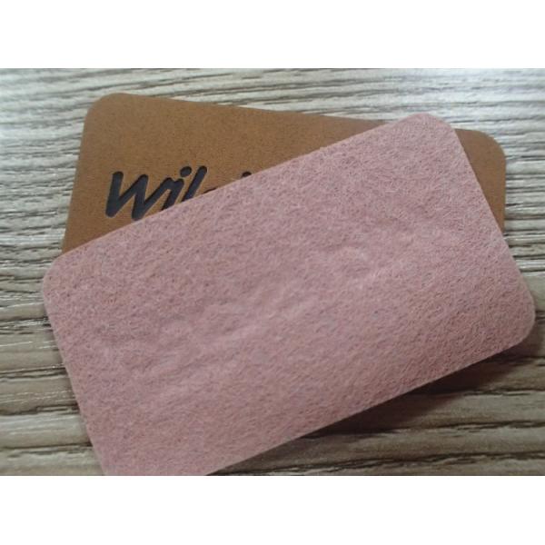 Washable Brown Soft Leather Embossed Hang Tags Eco - Friendly