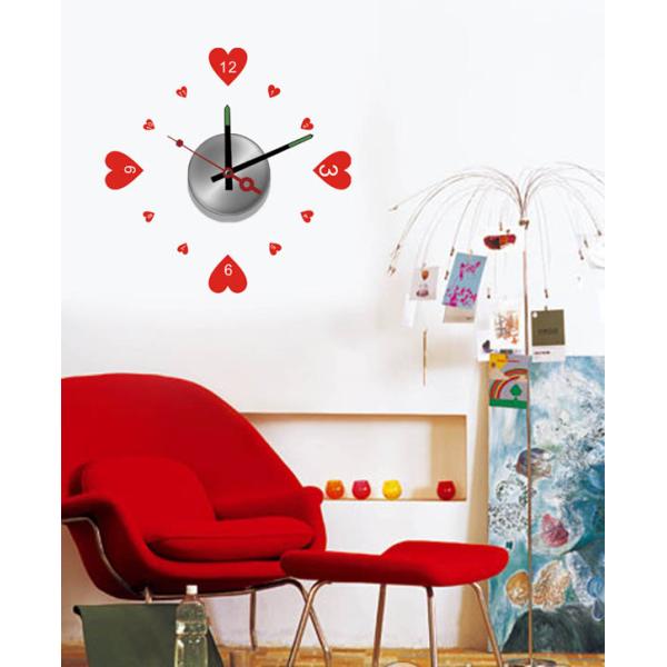 Heart Wall Decoration Designer Wall Sticker Clocks 10A029 