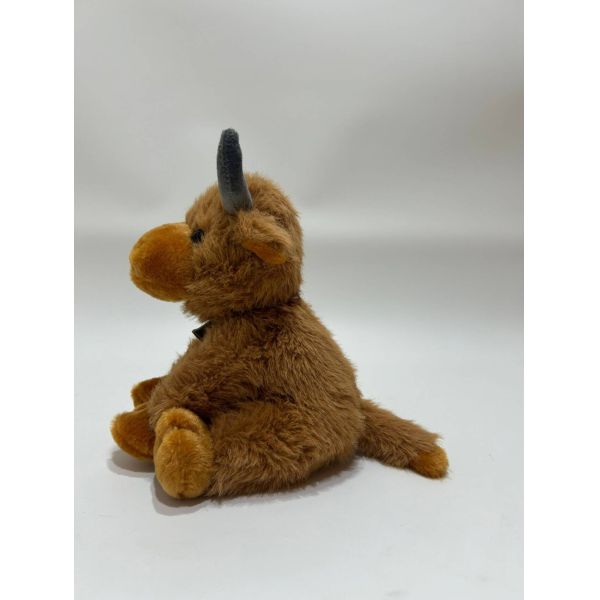 Soft Highland Cow Toy with Decorative Bell