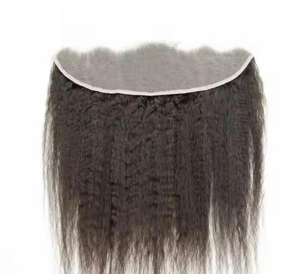 Kinky straight Transparent Hd Lace Frontal 13X4  Lace Front Human Hair Pre-plucked Natural Hairline, Hd Lace Frontal Closure