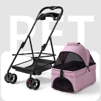 Durable Nylon Dog Stroller ，Foldable Pet Stroller ，Included Rain Cover，Aluminum alloy material, light and convenient, st