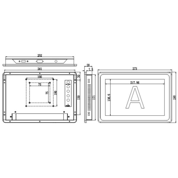 Монитора экрана касания PLM-1001TW 10,1» касание промышленного Lcd емкостное широко