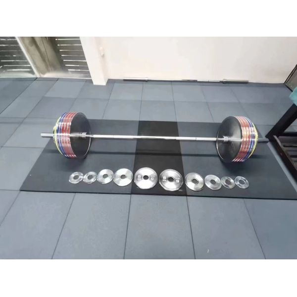 Cast Iron Barbell Silver Chrome Plate Home Gym Weight Set Strength Training FitnWholesale High Quality Silver Chrome Plate Cast Iron Barbell Home Gym Equipment Barbell with Weight Plates