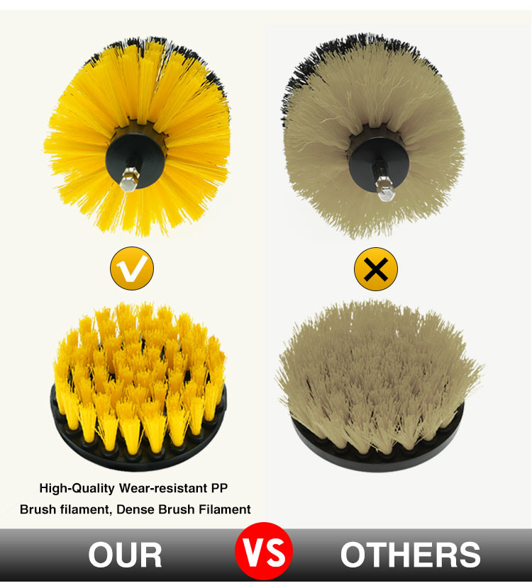 3pcs Power Scrubber Brush Sets Electric Drill Cleaning Brush Tool Для беспроводного бурового комплекта присоединения