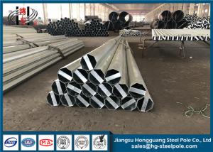 Custom Made Steel Tubular Pole / Hot Dip Galvanized Steel Power Pole