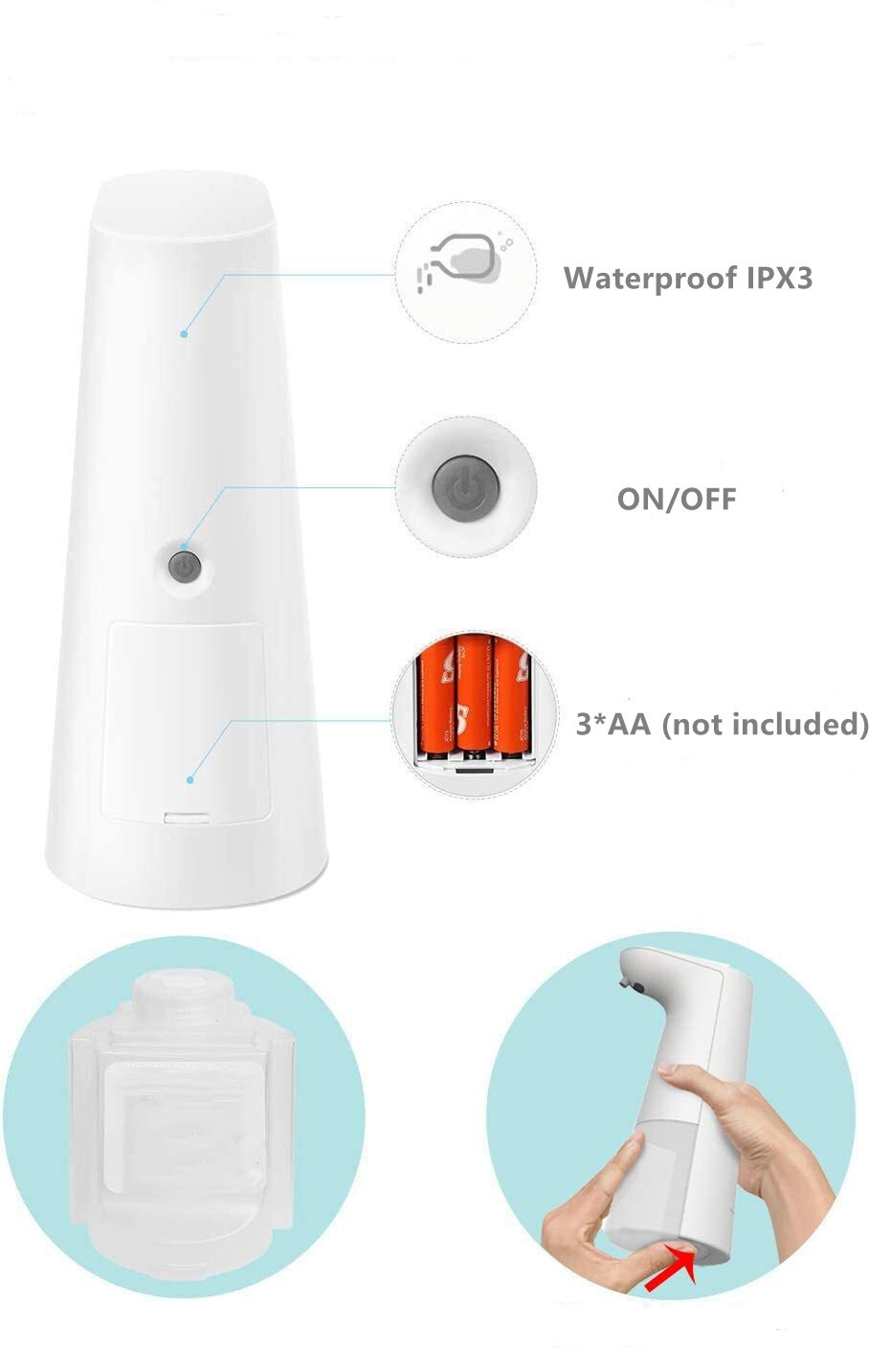 Дом Touchless распределителя 250ML мыла PP пластиковый автоматический