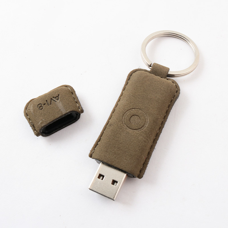 Степенированный полный память кожаный USB флэш-накопитель с настройкой логотипа печати