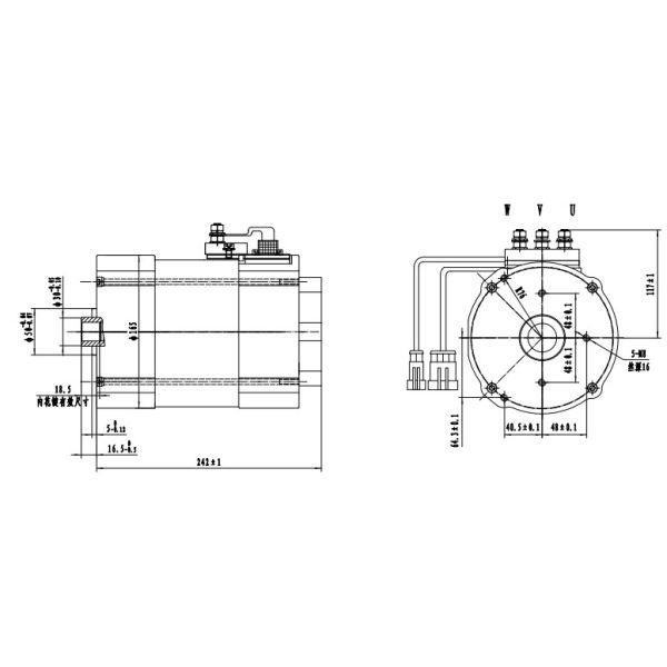 Full-machine protection design 3kW AC motor for Electric Vintage Car