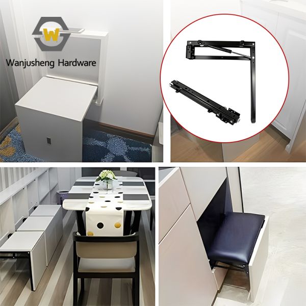 Space-Saving Iron Invisible Shelf Folding Mechanism Accessories & Multi-Functional Folding Hinge Mechanism