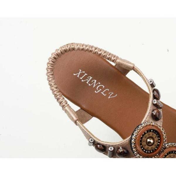 Women Sandals Bohemian Beaded Beach Sandals Roman Shoes Casual Sandals