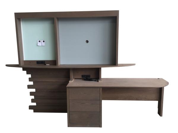 Fully Assambled Furniture TV Stand , Stone Top Solid Oak Writing Desk