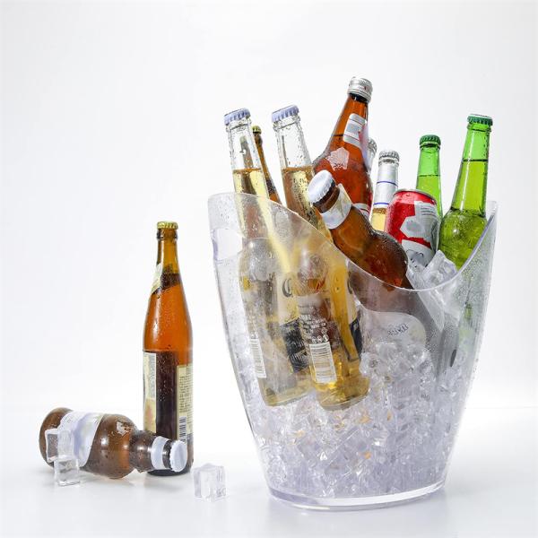 Modern Party Occasion LED Ice Bucket with RGB Colorful Lights and Clear Plastic Holder