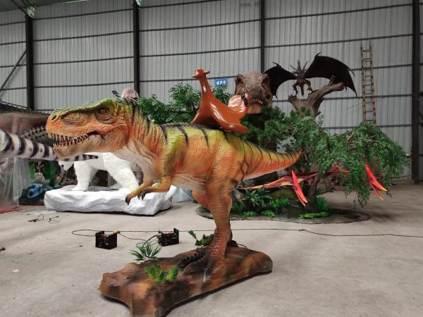 Passeio personalizado shopping do comprimento no passeio realístico da mostra do dinossauro