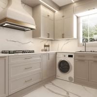 Une solution unique Mdf Laque Blanc Ensemble complet Meubles de cuisine en bois massif Armoire de cuisine