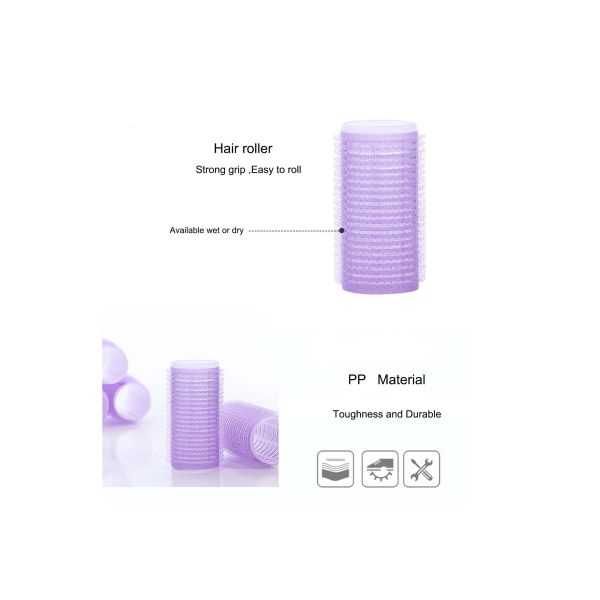 Self-Grip Plastic Hair Roller Volumizing Hook Hair Rollers Set Pink for Velcro Curlers for Short Medium Hair