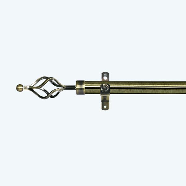 KYOK Electroplated Classical Style Expandable Twisted Curtain Finial Curtain Rod Set