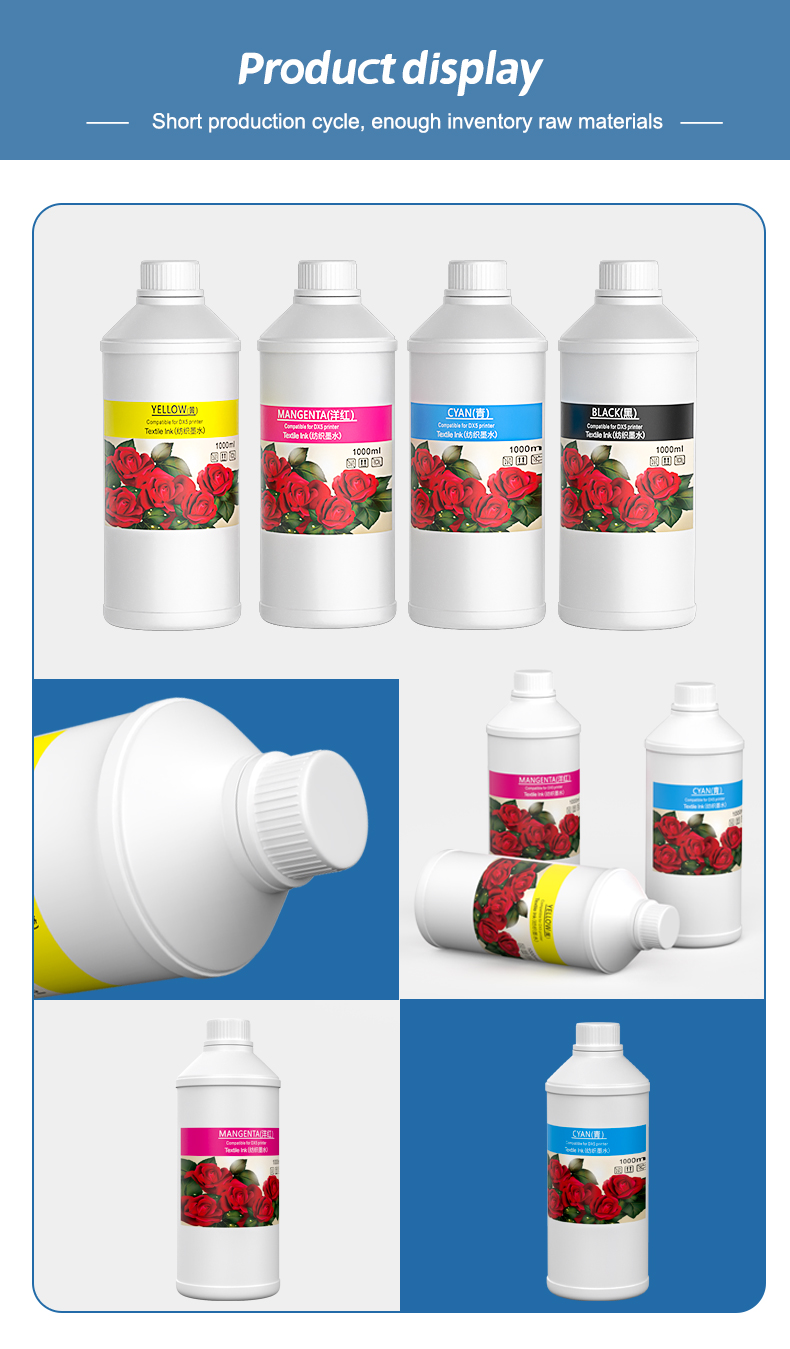 FCOLOR 1000ml Premium DTG Ink Digital Textile Pigment Ink for Brother GTX GTX Pro DTX Printer for ESPON F2000