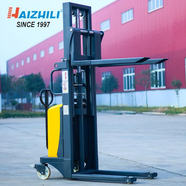 Compact Structure Semi Electric Stacker With 1.6kw Powerful Lift Motor 1500kg 2500mm