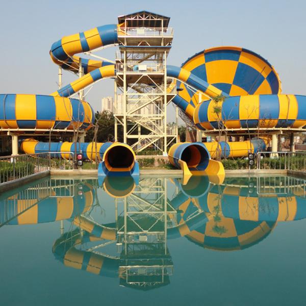 Custom Design Water Play Industrial Water Slides Fiber Glass Swimming Pools Water Games Park