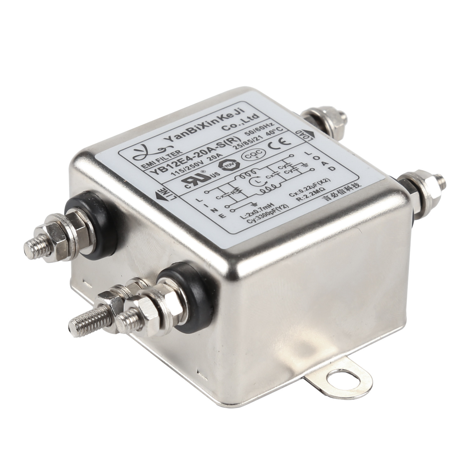 Фильтр EMI Одн-этапа фильтра 150KHz-30MHz одиночной фазы терминала винта M4