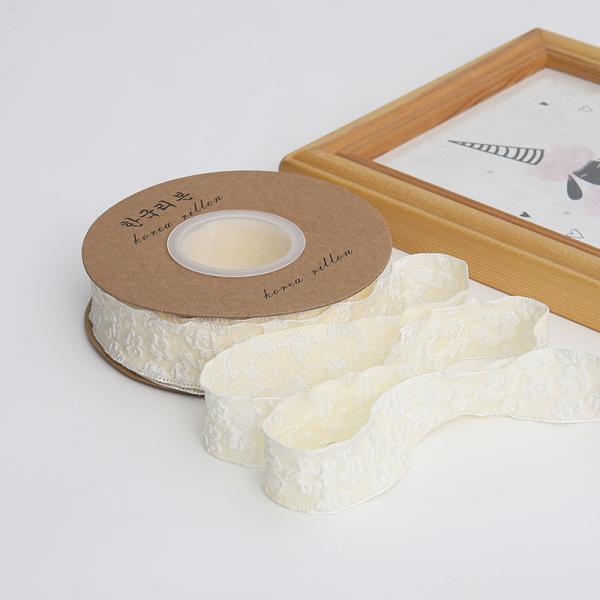 Цветочная кружевная лента из полиэстера 25 мм