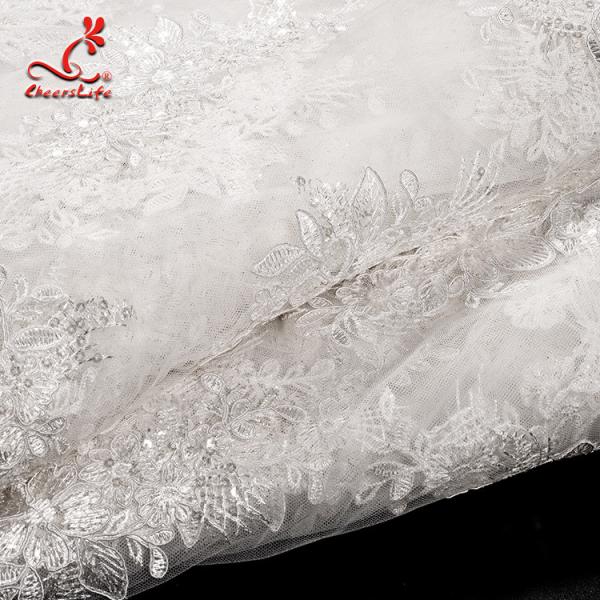 3D Floral Stretch Wedding Bridal Embroidered Tulle Lace Fabric By The Yard