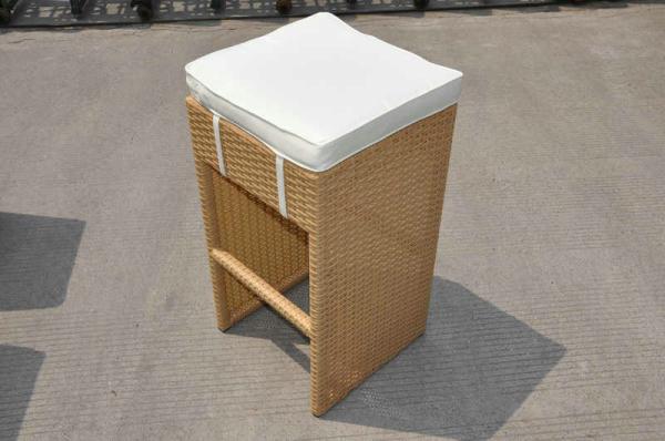 Outdoor Garden Resin Wicker Bar Set , Brown Black Bar Furniture
