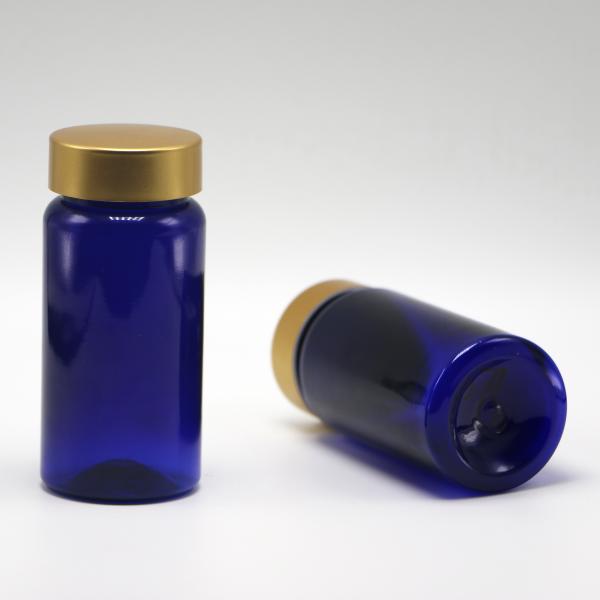 100ml PET Customized Color Sterile Refillable Medicine Plastic Bottle For Pill Tablet Capsule With Gold Coating Cap