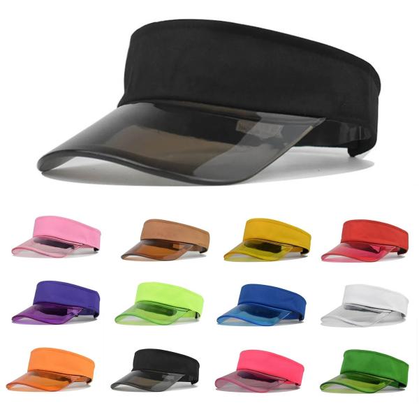 Outdoor Sunshade Hat Visor Customized Logo Summer Sun Visor Hat Transparent Visor Cap