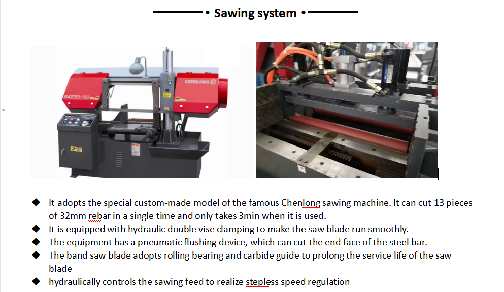 Пила стального прута CNC ISO9001 56kw режет линию машину 50m/Min Cuttin