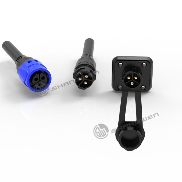 Connecteur étanche à 3 broches, étanche à l'eau, prise, connecteur mâle électrique, homologué CE