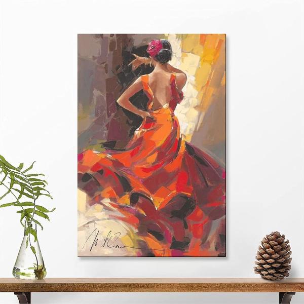 Canvas Print Hand Painted Oil Painting Poster Graceful Girl Dancers Wall Art For Living Room