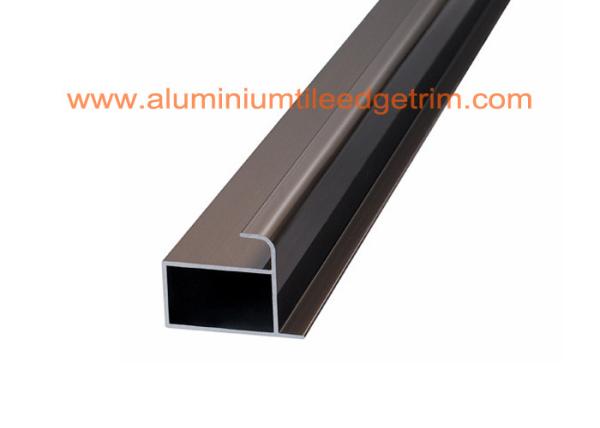 Extruded Cupboard Aluminium Cabinet Door Profiles Anodized Iron Grey Color