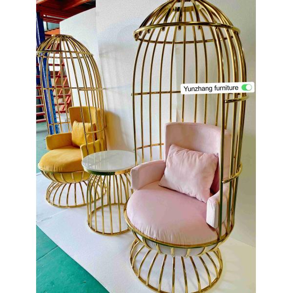 Удобная нержавеющая сталь стула Birdcage золота металла для банкета гостиницы