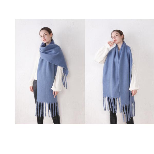Y-Z 2025 Winter Nordic Polar Fleece Female Scarf Comfortable Cosy Boho Shawl with Fringed for Christmas Festival Vegan Style