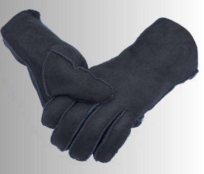 Luvas de pele de ovelha preta, luvas de punho, luvas de corte, luvas de corte, luvas de corte.