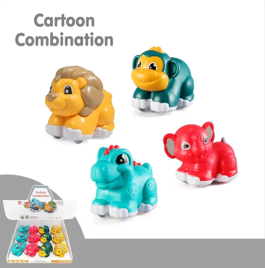 Friction Inertia Mini Cartoon Animal Toys High Quality Children′s Small Toys Animal Cars Children′s Toys Wholesale