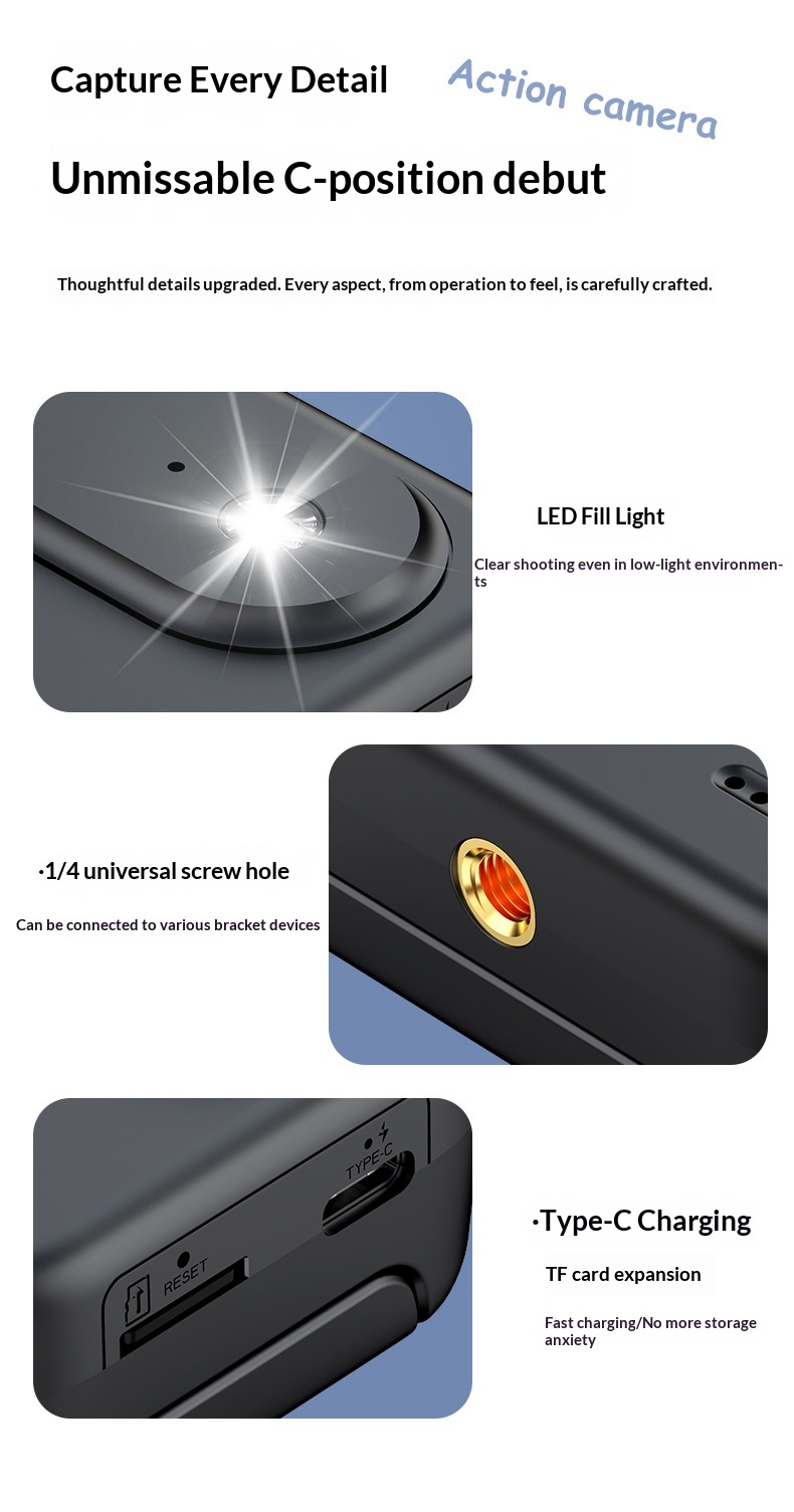 Cross-Border Best-Selling Y360 4K Outdoor Sports Camera Mini Thumb 128G 2.0-inch Screen 140 Wide Angle Handheld Vlog Video
