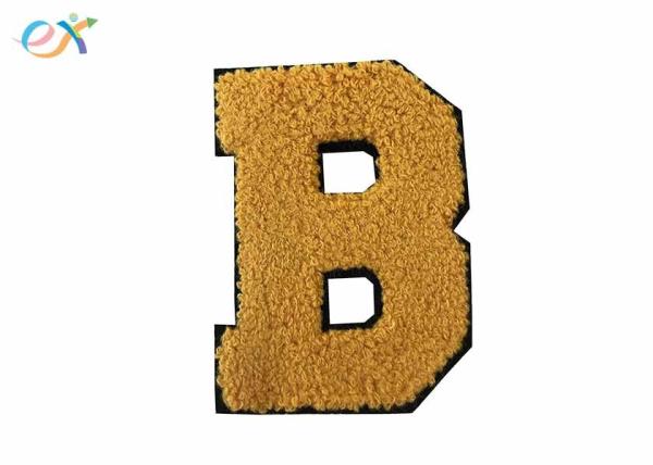 Yellow On Black Chenille 4.25 Varsity Alphabet Patches Ready To Iron On