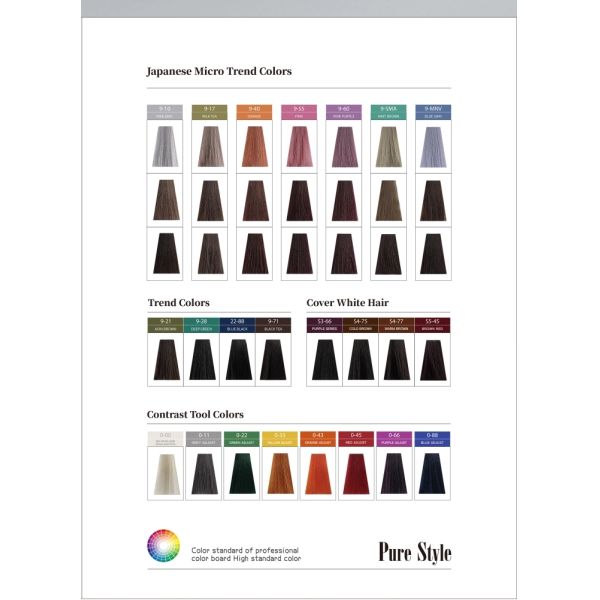 Professional OEM Purestyle Hair Color Chart 47 High Quality Colors Best Price and Low MOQ for Salons Permium Quality