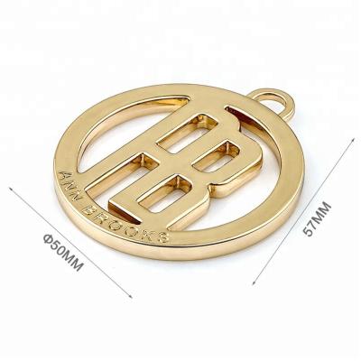 Direct Custom Round Hang Metal Tag with Loop Zinc Alloy Fashion Design Badge Emblem