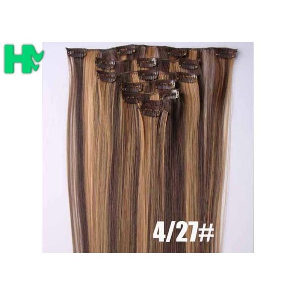 Colored Clip In Synthetic Hair Extensions Fake Hair Wigs For White Women