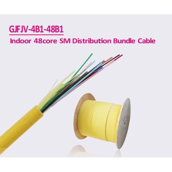 48 желтый цвет LC APC LSZH Corning гибкого провода пачки собрания 2.0mm ядров GJFJV Пре-прекращенный оптическим волокном