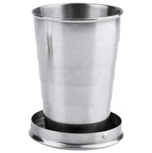 Outdoor Stainless Steel Camping Mug , Stainless Steel Collapsible Cup With Keychain