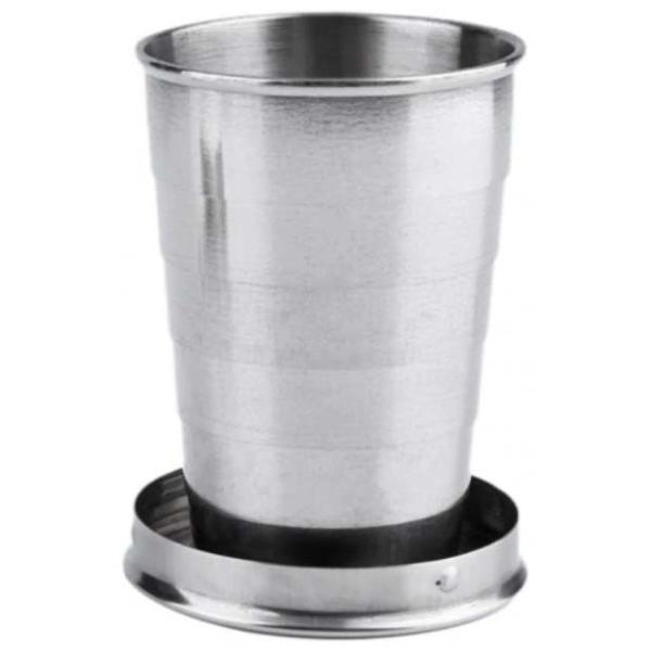 Outdoor Stainless Steel Camping Mug , Stainless Steel Collapsible Cup With Keychain